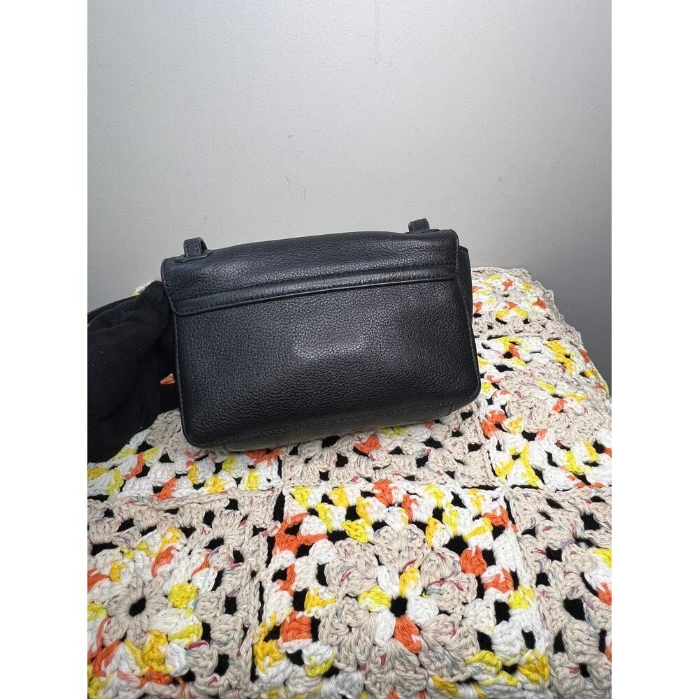 Tory Burch Black Pebbled Leather Flap Crossbody Bag Adjustable Strap - Picture 5 of 11